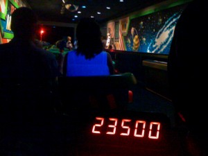 Racking up points on the Buzz Lightyear Target Spin