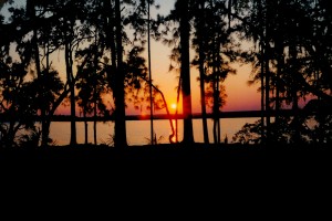 Sunset at Brickhill Bluff campsite