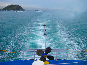 Entering the Panama Canal from the Pacific Ocean