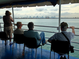 Panama City skyline from our boat